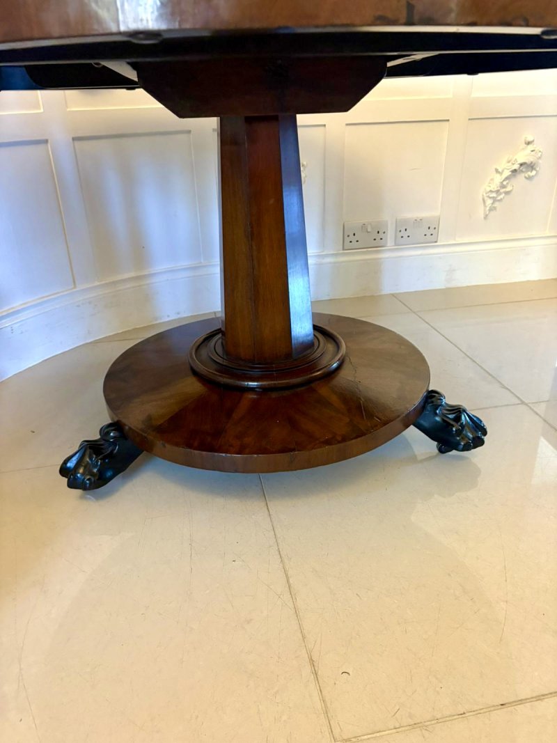 Antique Victorian Quality Flared Mahogany Segmented Circular 6 Seater Dining Table - Image 12